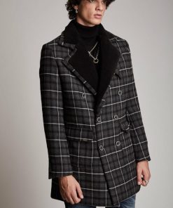 Stefan παλτό 7505 καρό μαύρο γκρί 4 scaled 1