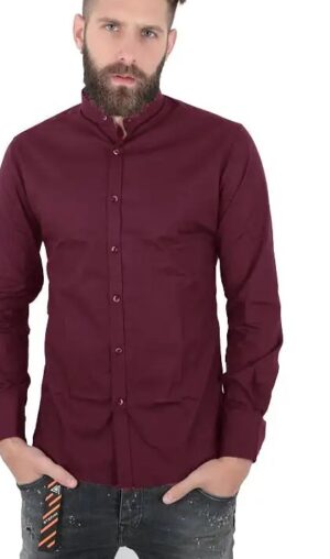 πουκάμισο Μάο 9015 Burgundy,