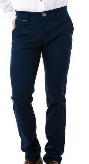 chinos παντελόνι με ανάγλυφη πλέξη 600906 Blue