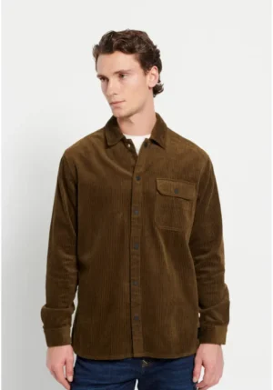 Oversized κοτλέ πουκάμισο FBM008 077 05 Khaki (4)