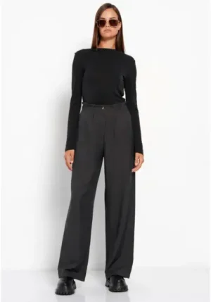 wide leg παντελόνα FBL008 125 02 D.K Grey