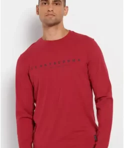 Μακρυμάνικη μπλούζα με branded τύπωμα FBM008 020 07 Cranberry