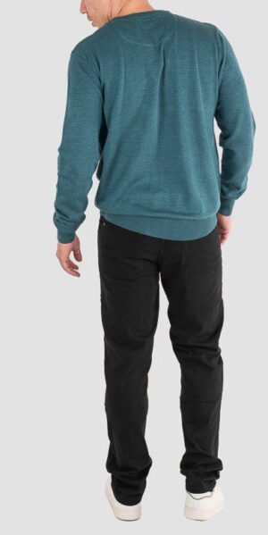 Πλεκτό με στρογγυλή λαιμόκοψη KNIT 076 Teal Mel..