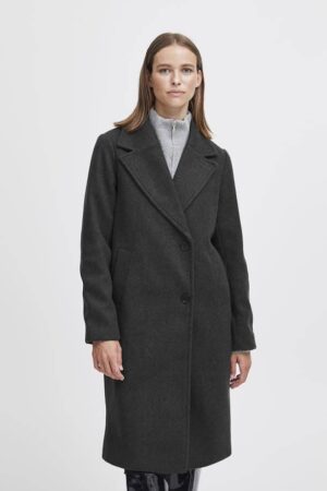 παλτό μακρύ με γιακά 20813409 Anthracite Mel (3)