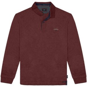 πικέ μπλούζα μακρυμάνικη με γιακά Gs 36 Burgundy