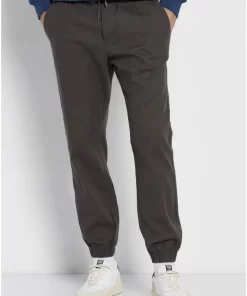 Relaxed fit chino παντελόνι σε micro ζακάρ ύφανση FBM008 012 02 Grey (4)