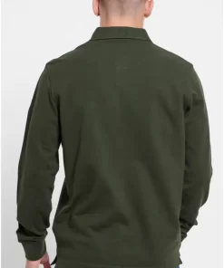 Μακρυμάνικη πόλο μπλούζα σε πικέ ύφασμα FBM008 001 11 Pine Green (2)