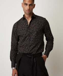 πουκάμισο με μοτίβο La Greca 9000 Black (3)