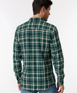 Flannel καρό πουκάμισο με τσέπη 10051506 Green (2)