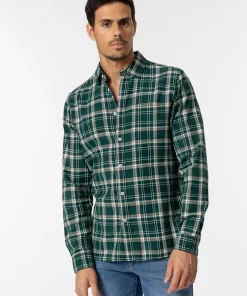 Flannel καρό πουκάμισο με τσέπη 10051506 Green
