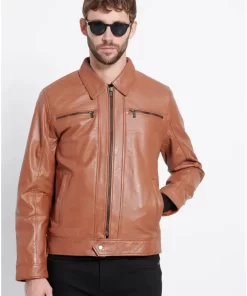 Ανδρικό δερμάτινο jacket (Sheepskin) MRM008 260 01 Brown