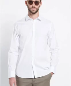 Ανδρικό πουκάμισο από ποπλίνα MRM008 223 05 White (2)