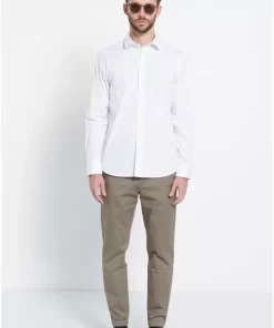Ανδρικό πουκάμισο από ποπλίνα MRM008 223 05 White (3)