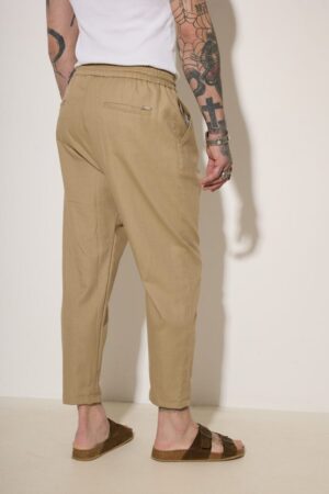 Παντελόνι με εφέ σχοινιού 381824 Beige (3)