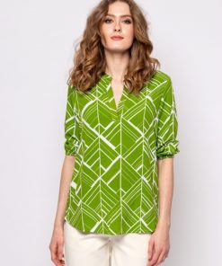 γυναικεία μπλούζα με V neck 390Ruba24 Green (2)