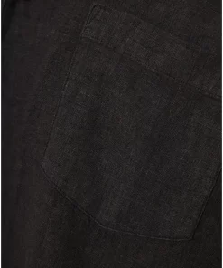 Relaxed fit πουκάμισο από λινό και τεχνητό μετάξι FBM009 008 05 Black (2)