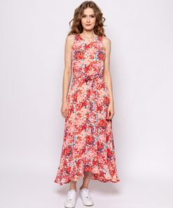 floral αμάνικο φόρεμα 472Valetta Coral