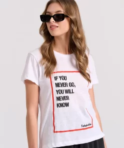 Γυναικείο t shirt με embossed text artwork FBL009 170 04 White