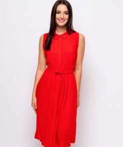 αμάνικο φόρεμα με ζώνη 466Viri Red (4)