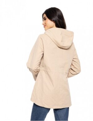 γυναικείο πανωφόρι με κουκούλα 51 101 006 Beige (2)