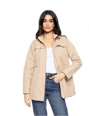 γυναικείο πανωφόρι με κουκούλα 51 101 006 Beige