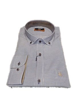πουκάμισο καρό μακρυμάνικο 306621 Beige (3)