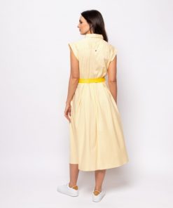 ριγέ γυναικείο φόρεμα με ζώνη 467Vienna (2)
