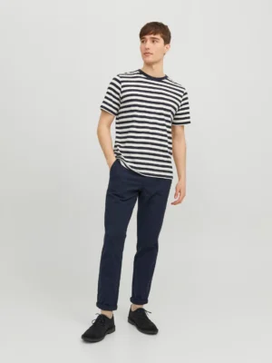 Chinos παντελόνι με ανάγλυφη πλέξη 12206198 Navy (3)