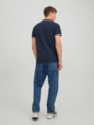 t shirt polo 12136668 Navy BlazerRed (2)