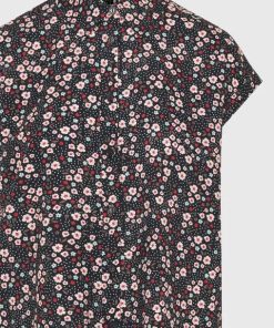 Γυναικείο πουκάμισο με all over floral τύπωμα FBL009 112 05 Black (2)