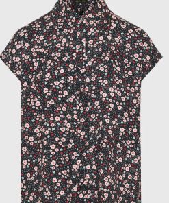 Γυναικείο πουκάμισο με all over floral τύπωμα FBL009 112 05 Black