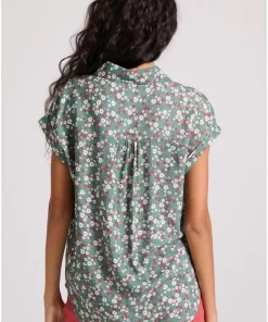 Γυναικείο πουκάμισο με all over floral τύπωμα FBL009 112 05 Green (3)
