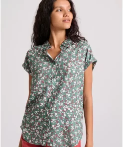Γυναικείο πουκάμισο με all over floral τύπωμα FBL009 112 05 Green (4)