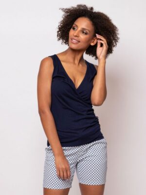 αμάνικο t shirt με v neck γιακά 192Bindy Navy