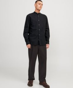 μάο λινό πουκάμισο 12248385 Black (3)