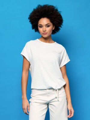 ριγέ t shirt με δέσιμο 180Madlin White (3)