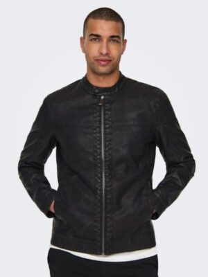 Faux δερμάτινο μπουφάν 22012339 Black (3)