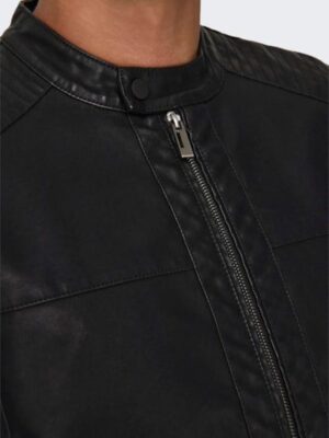Faux δερμάτινο μπουφάν 22012339 Black (4)