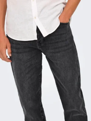Tapered Fit jean παντελόνι Yoke 22027850 Black Denim (2)