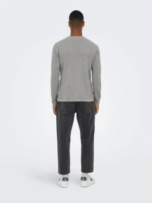 πλεκτό με ανάγλυφη πλέξη 22016980 Medium Grey (2)