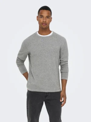 πλεκτό με ανάγλυφη πλέξη 22016980 Medium Grey