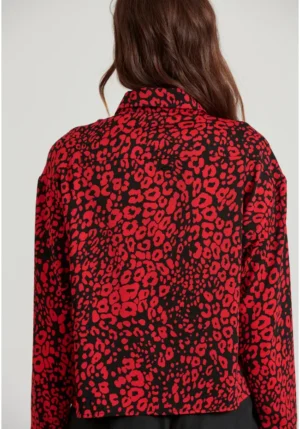 Cropped πουκάμισο με all over τύπωμα FBL010 104 05 Red (3)