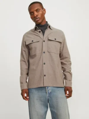 Overshirt πουκάμισο 12263645 Greige (5)