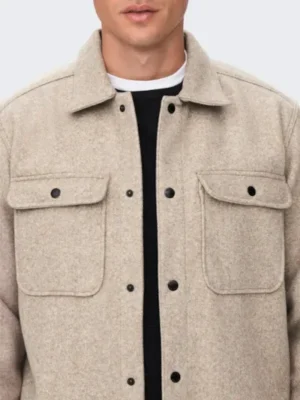 Overshirt πουκάμισο 22023564 Beige (2)
