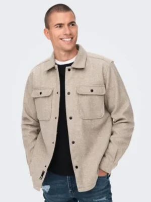 Overshirt πουκάμισο 22023564 Beige (3)
