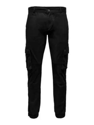 παντελόνι cargo με κωνική εφαρμογή 22016687 Black (4)