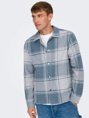 Overshirt καρό πουκάμισο 22031620 Flint Stone (4)