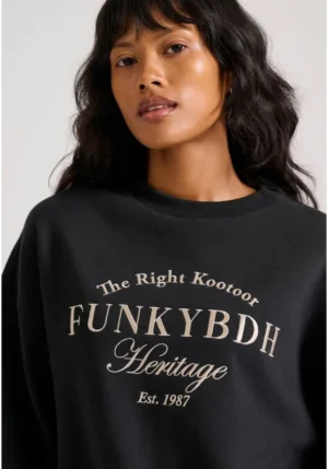 Relaxed fit φούτερ με Funky Buddha κέντημα FBL010 107 06 Black (3)