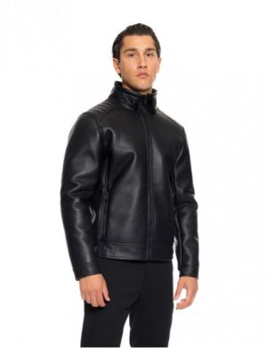 ανδρικό κοντό μουτόν μπουφάν 52 201 043 Black (3)