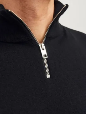 πουλόβερ με φερμουάρ στο λαιμό 12189339 Black (2)